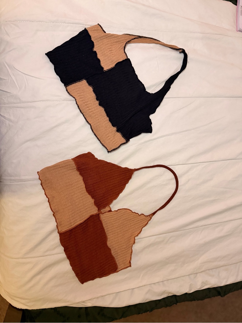 SHEIN 2-Piece Patchwork Halter Crop Top Bundle – Size Medium
